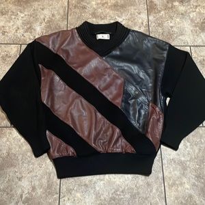 Vintage Capucci Creations leather sweater size Xl